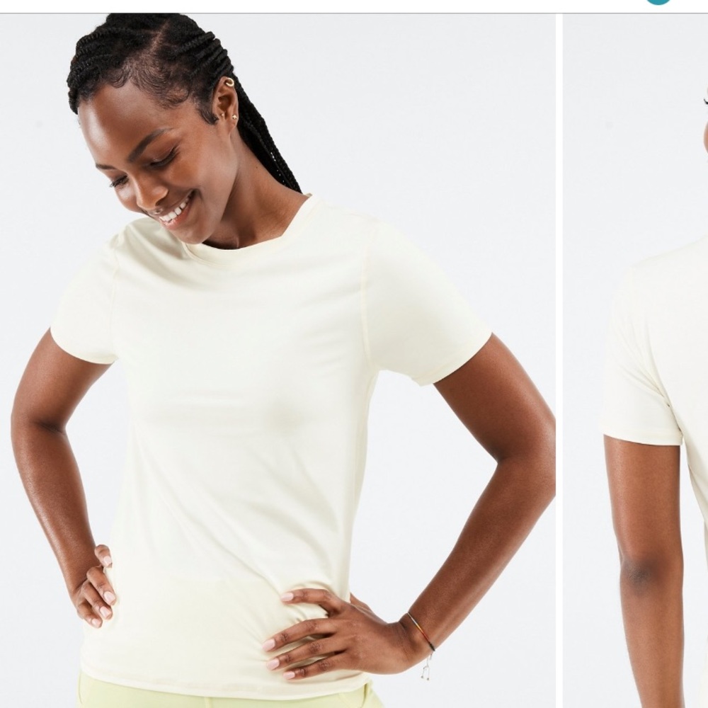 New Fabletics top with tags-a creamy white